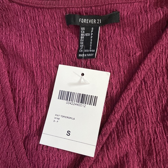 Wine purple form fitting crop top from Forever21. Size small. - Picture 3 of 4